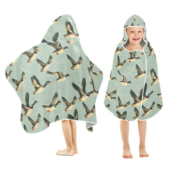 joogoo Ducks Flying Kids Hooded Beach Towel Baby Bath Towel 23.5"x50"
