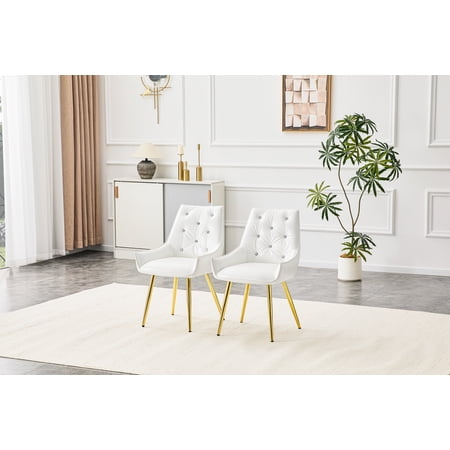 Crocodile Pattern Premium PU Leather Accent Chair, White, for Living Room