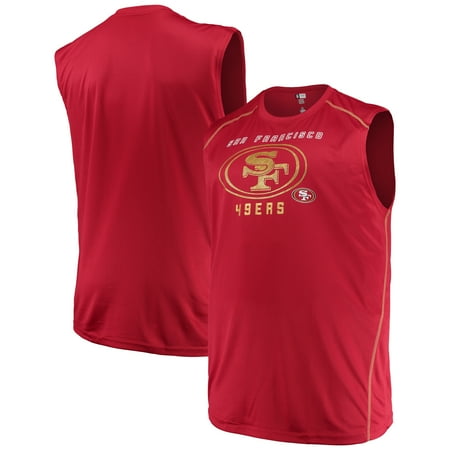 Men's Majestic Scarlet San Francisco 49ers Big & Tall Endurance Test Muscle Tank