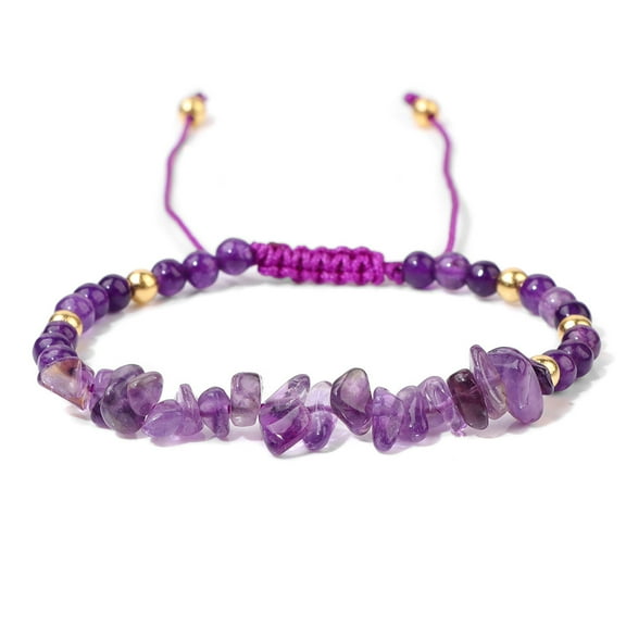 Zhuge Weaving Crushed Stone Friend Bracelet,Women Beaded Stackable Stretch Bracelet Colorful Charm Jewelry Boho Summer Beach,Purple