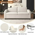 thumbnail image 5 of Timbernest 72.8" Convertible Sofa Bed, 2 in 1 Full Sleeper Sofa, Modern Corduroy Pull Out Sofa Bed with USB Ports, Cup Holders, Side Pockets, Phone Stand, Beige, 5 of 14