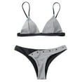 thumbnail image 1 of EIMELI Women Bikini Plain Retro Split Swimsuit Foreign Trade Color Swimsuit Swimwears Tankinis Set White Polyester L, 1 of 6
