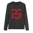 thumbnail image 4 of Aloohaidyvio Womens Love Heart Raglans T-Shirts Casual Long Sleeve Valentine's Day Graphic Tees Tops, 4 of 5