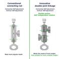 thumbnail image 5 of Aluminum Alloy Double Socket Swivel Arm Compatible with 25mm ball base For RAM Mounts B Size 1 inch Ball DA-100PRO, 5 of 5
