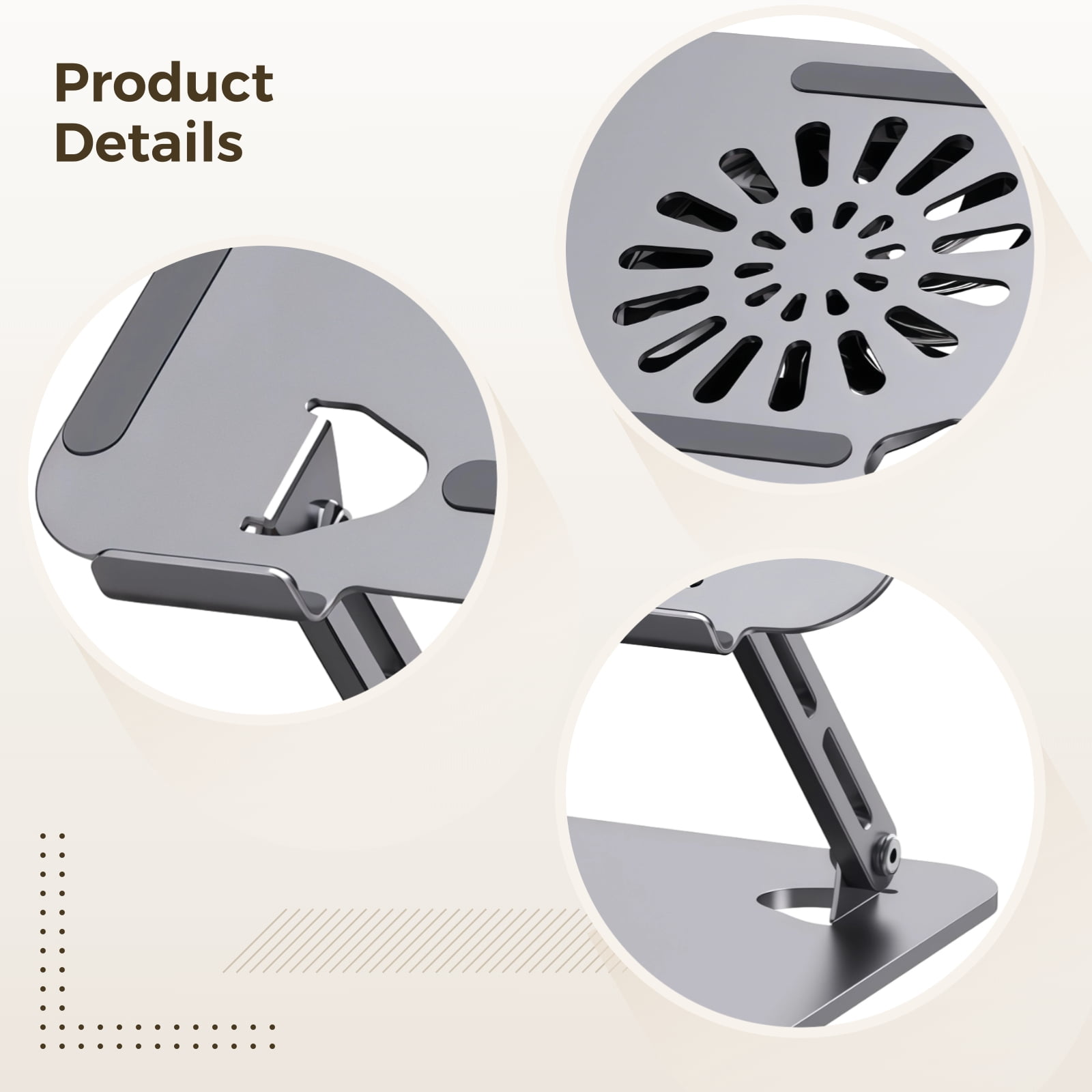 Adjustable Laptop Cooling Stand with Fan, Ergonomic Desk Riser for Laptop and Tablet, Carbon Steel Frame with USB Cooling Pad, Anti-Slip Base, Compatible with 10鈥?7 Inch Devices
