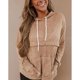 thumbnail image 3 of Blusa informal para mujer, sudaderas con capucha, cordón, manga larga, bolsillo, Top informal para mujer a la moda, color caqui XXL, 3 of 6