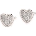 thumbnail image 2 of Sterling Silver Rhodium-Plated Cz Pave Heart Post Earrings (9 X 9) Made In China qe9130, 2 of 5