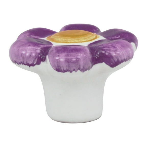 Flower Child: Pastel Purple Cabinet Hardware Knob, 1- 9/16 Inch Diameter 