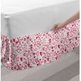 thumbnail image 2 of Love Bed Skirt, Valentine Hearts Gatherings Engagement Honeymoon Arrow Doodle Style Print, Elastic Bedskirt Dust Ruffle Wrap Around for Bedding Decor, 4 Sizes, Magenta Ruby White, by Ambesonne, 2 of 2