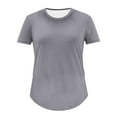 thumbnail image 6 of FRSASU Plus Size Summer T Shirts Women Tops Short Sleeve Round Neck Solid Casual Loose Fit Tee Tshirts Tunic Gray, 6 of 6