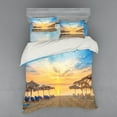 thumbnail image 2 of Ambesonne Summer Bedding Set 3 Pcs, Sandy Beach with Sunrise, Twin, Tan Blue, 2 of 3