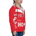 thumbnail image 3 of Uemuo Saying Ho Ho Ho Pattern Hooded Sweatshirt for Youth Pullover with Kangaroo Pocket Trendy youth sweatshirt Casual Hoodie for Boys and Girls-X-Large, 3 of 6