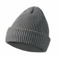thumbnail image 2 of ZQUUVOU Men's and Women's Winter Beanie Solid Color Knitted Thermal Layer Beanie for Outdoor Running Cold Weather Dark Gray, 2 of 4