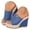 B-Blue, variant on Women's Denim Platform Slide Sandals with Double Buckles Comfortable Open Toe Chunky Wedge High Heels Slip on Summer Slides for Vacation Beach (9,Camo)