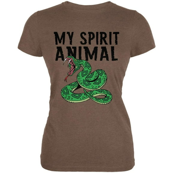 My Spirit Animal Snake Heather Brown Juniors Soft T-Shirt - 2X-Large