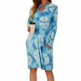 thumbnail image 1 of Vestido suelto estampado manga larga otoño ropa casual para mujer, azul cielo, M Methold AP000090-10B, 1 of 4