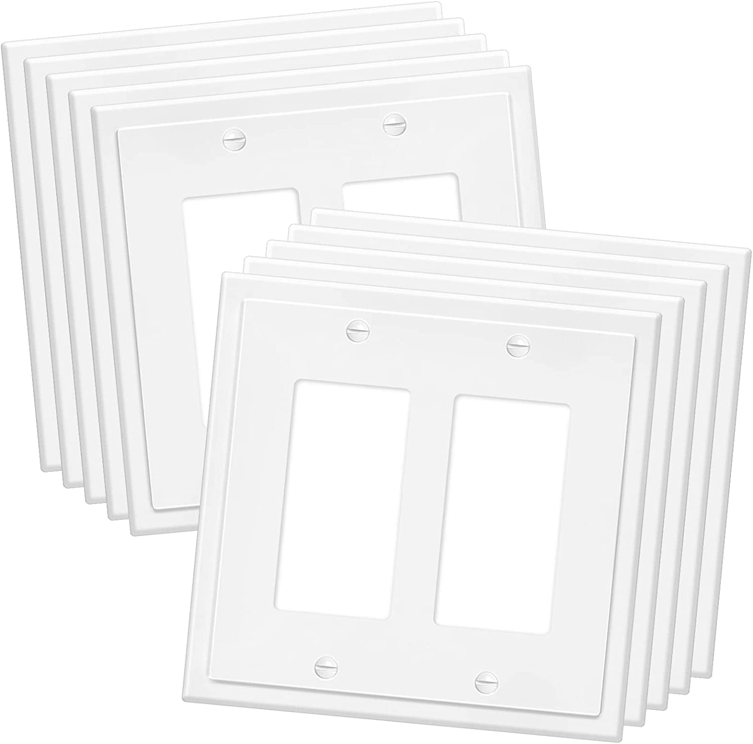 2Gang Modern Edge Decorative Wall Plate Cover Switch Outlet Double Decorator Electrical