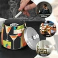 thumbnail image 4 of Yayeee Ashtray with Lid for Cigarette Smokeless Stainless Steel Home Ash Holder, Art Cocktails, 4 of 7