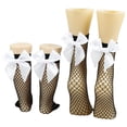 thumbnail image 1 of Chaussettes Résille pour Femmes Maille Genou Chaussettes Hautes Bas de Mode avec Noeud en Satin, 1 of 7