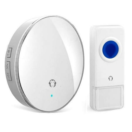 Wireless Panic Pendant Wireless Waterproof Doorbell / Panic Button, D1 Series, 52 Chimes, White - 1,000 Ft Range ()