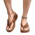 thumbnail image 3 of Willtoo Orthopedic Sandals for Women Arch Support Flip Flops Comfortable Summer Open Toe Boho Wedge Sandals Casual Slip On Walking Shoes Dressy Orthotic Wide Width Beach Vintage Flats Slippers, 3 of 5
