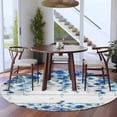 thumbnail image 4 of Round Area Rug 6ft,Watercolors Blue Flowers on Wood Washable Carpet Non-Slip Runner Accent Rugs Indoor Floor Mat for Bedroom Living Room Decor,Farm Floral Art, 4 of 9