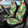 thumbnail image 3 of Pzuqiu Tropical Floral Pattern Car Seat Covers Anti-Slip Automotive Vehicle Cushion Softy 3 PCS Car Seat Covers Full Set Fit for Truck Cars, 3 of 10