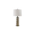 thumbnail image 1 of Benjara BM230972 Textured Glass Table Lamp with Fabric Shade, Off White & Gold, 1 of 3
