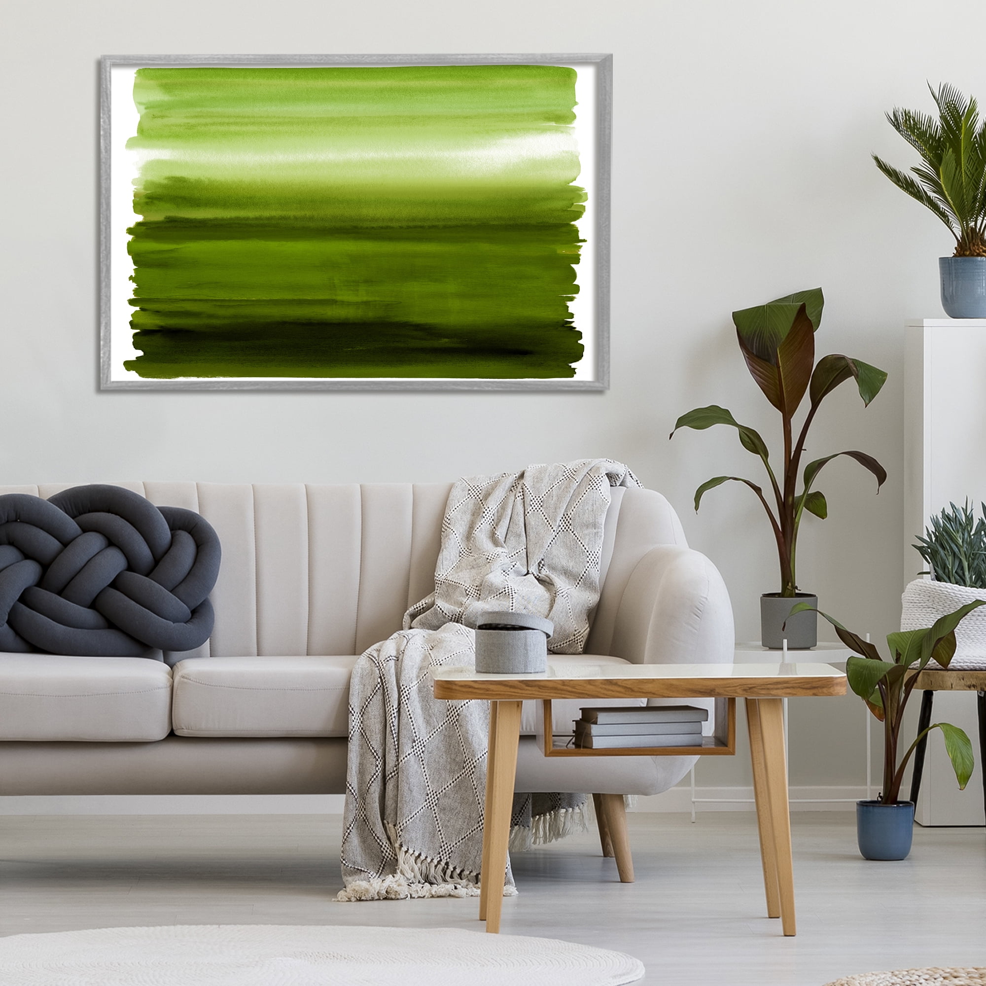 Stupell Industries Ombre Green Gradient Gray Framed Giclee Art, design by Allie Corbin