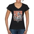 thumbnail image 1 of Wild Bobby, Denver Fan | DEN Fantasy Football ,Sports, Women Standard V-Neck Tee, Black, Small, 1 of 4