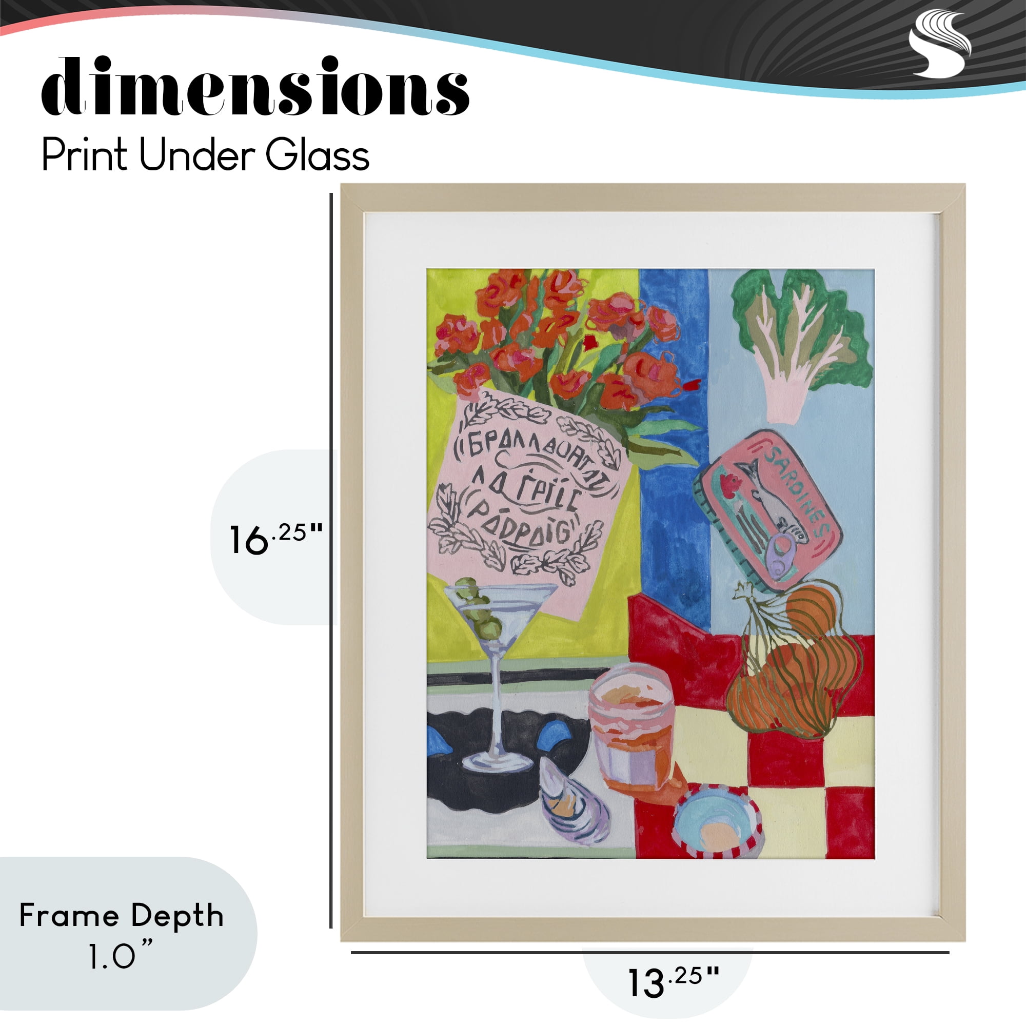 Stupell Industries Kitchen Checkered Still Life Birch Framed Print Under Glass, design by Melissa Wang