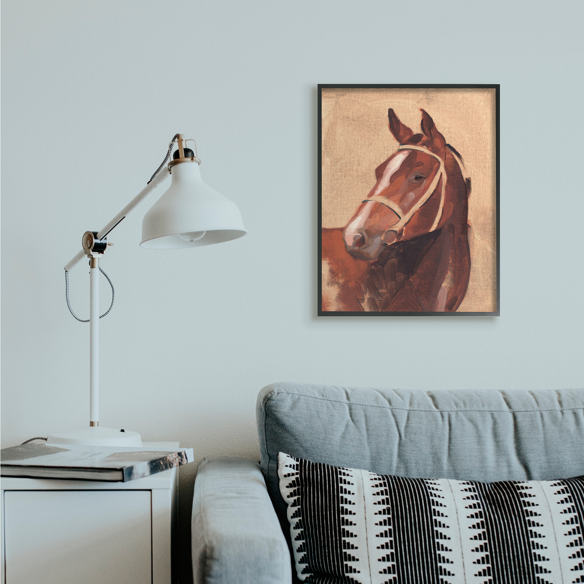 Stupell Industries Southwestern Vintage Horse Equestrian Portrait Black Framed by Jacob Green