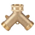 thumbnail image 3 of Aramox divisor de tubo de manguera de 2, conectores de grifo de tubo de manguera divisor de válvula de 2 de latón de 3/4 de pulgada para riego de jardín, 3 of 7