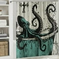thumbnail image 6 of Shiartex Cool Octopus Shower Curtain Funny Kraken in The Bathtub Shower Curtain for Bathroom Waterproof Fabric Bathroom Curtain Ocean Sea Teal Bath Curtain Bathtub Decor 69x72, 6 of 7