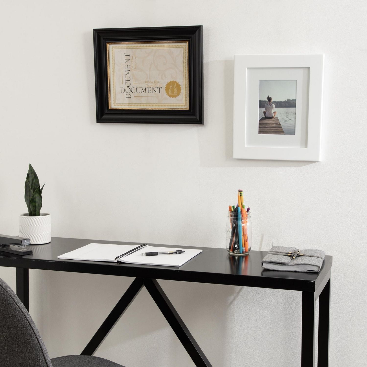 Stephan Black and Gold Document Frame, 8.5" x 11"