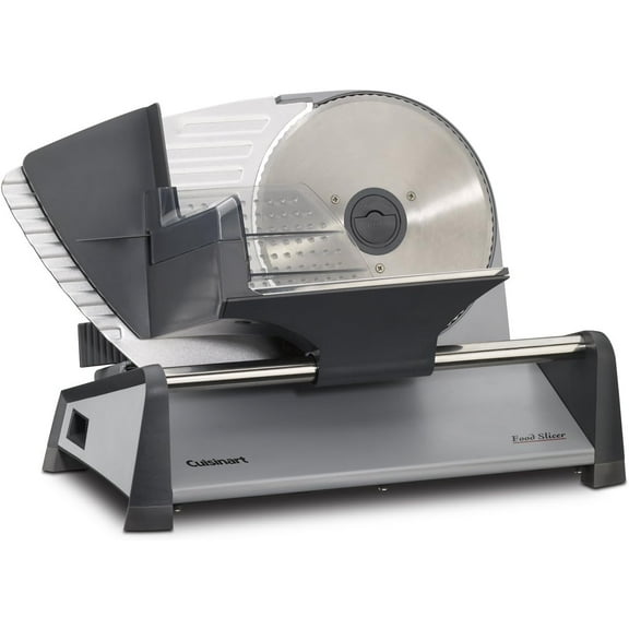 Trancheuse à viande électrique Cuisinart, lame en acier inoxydable de 7,5 pouces, épaisseur réglable (CFS-155C)