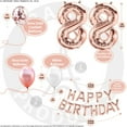 thumbnail image 3 of 88th Birthday Decoration Rose Gold with Silver Curtain, 88 Party Supplies, 88th Sash, 88 Cake Topper, 88th Photo Props, Confetti Balloons, 3 of 4