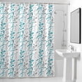 thumbnail image 2 of Teal and Grey Leaf Shower Curtain, Abstract Farmhouse Plants Floral Branches Waterproof Shower Curtain Set with 12 Hooks Lightweight Bath Curtains Fabric Bathroom Decor 48x72 Inches, 2 of 9