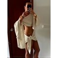 thumbnail image 2 of Jupe Mini Plissée Unie pour Femmes avec Taille Élastique pour Plage Été, 2 of 10