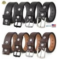 thumbnail image 2 of Men's Real Genuine Leather Belt Black 1.5" Wide 100% One Piece Buffalo Leather, 2 of 4