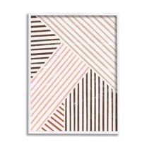 Stupell Alternating Stripes Earth Tones Abstract Painting White Framed Art Print Wall Art