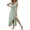Green, variant on Women's Printed Surplice Ruffle Sleeve Dress 100% Cotton Lightweight Comfort Casual Easy Care High Low Hem Everyday Wear