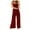 Wine, variant on Lenpel Fashion Rompers for Women Solid Color Sleeveless Wide Leg Casual Loose Overalls Dressy Cropped Jumpsuits
