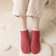 thumbnail image 2 of Women's Coral Fleece Short Socks Thickened Anti Slip with Silicone Dots for Autumn Winter, 2 of 5