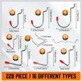 thumbnail image 3 of 228 Pcs Pegboard Hooks Assortment with Metal Hooks Sets, Pegboard Bins, Peg Locks for Organizing Storage System Tools, 3 of 5
