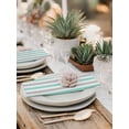 thumbnail image 5 of Aqua Stripe Cloth Napkins Set of 6 Reusable Dinner Napkins, Geometric Grey White Vertical Striped Cocktail Napkin Washable Table Napkins for Wedding/Holiday Party/Baby Shower 20"x20", 5 of 7