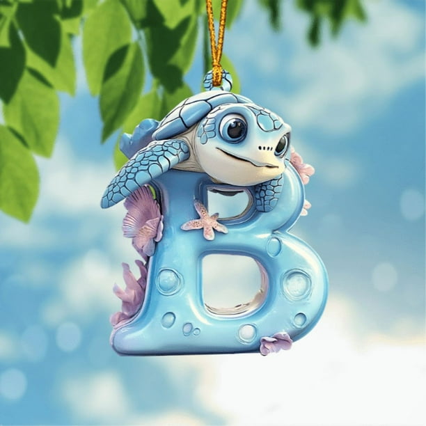 Lindo adorno con forma de letra de tortuga