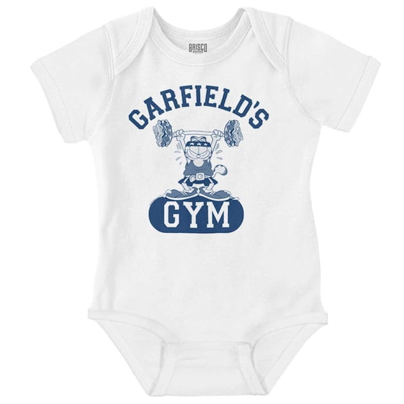Funny Retro Cartoon Garfield's Gym Romper Boys or Girls Infant Baby Brisco Brands NB