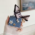 thumbnail image 2 of Mini Bag Compatible with Airpods Pro (2019),Airpods Pro 2 (2022),AirPods 3rd,2nd,1st Generation Case for Women,Cute Leather Cover with Crossbody Strap (Blue), 2 of 9