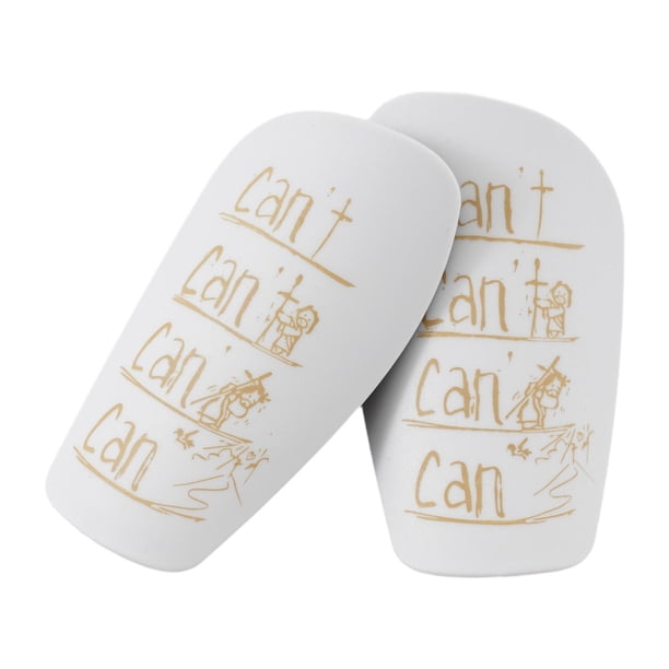 Mini espinilleras de fútbol ligeras y compactas con almohadillas para las piernas, material de PU. Xs oro blanco